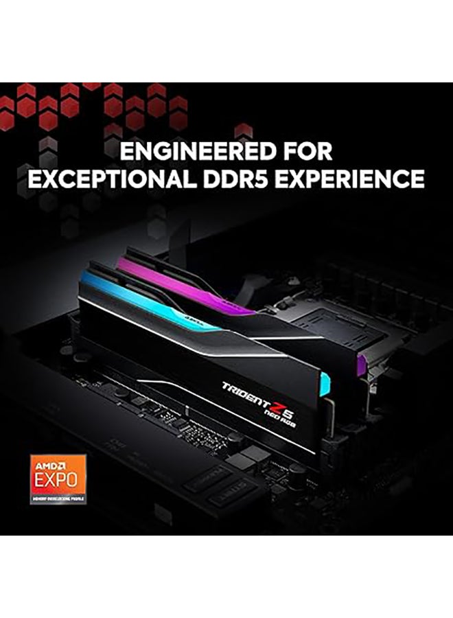 Trident Z5 Neo RGB DDR5 32GB (2 x 16GB) 6000MHz CL30-38-38-96 AMD EXPO Overclocking Memory Kit, Unbuffered, Non-ECC, 1.35V, Dual Channel, High-Performance RAM for AMD Platforms | F5-6000J3038F16GX2-TZ5NR