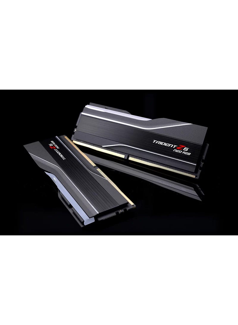 Trident Z5 Neo RGB 64GB (2x32GB) DDR5-6000 Memory Kit, CL32-38-38-96, 1.40V, AMD EXPO Overclocking Support, Dual Channel, Unbuffered, Non-ECC, SPD 4800MT/s, 1.10V | F5-6000J3238G32GX2-TZ5NR