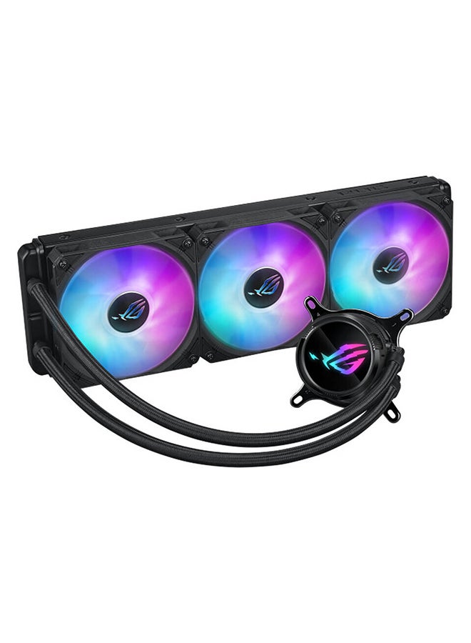 ROG Strix LC III 360 aRGB CPU Liquid Cooling, 360mm Radiator, 3x ROG Strix AF-12S aRGB 120mm Fans, 2200 RPM Fan Speed, 70.38 CFM Ariflow, 360° Rotating ROG Logo, 90RC00T1-M0UAY0 Black