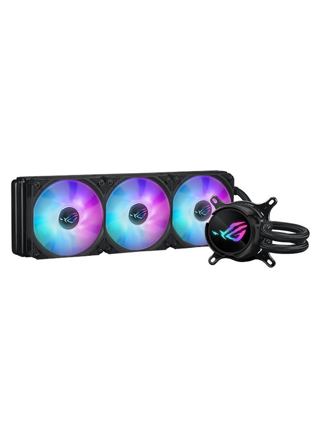 ROG Strix LC III 360 aRGB CPU Liquid Cooling, 360mm Radiator, 3x ROG Strix AF-12S aRGB 120mm Fans, 2200 RPM Fan Speed, 70.38 CFM Ariflow, 360° Rotating ROG Logo, 90RC00T1-M0UAY0 Black