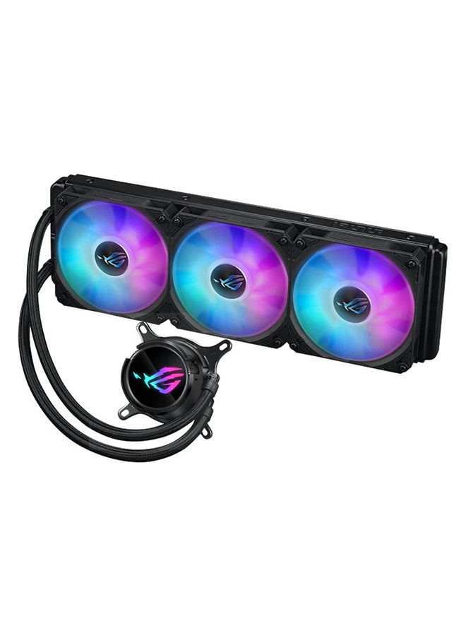 ROG Strix LC III 360 aRGB CPU Liquid Cooling, 360mm Radiator, 3x ROG Strix AF-12S aRGB 120mm Fans, 2200 RPM Fan Speed, 70.38 CFM Ariflow, 360° Rotating ROG Logo, 90RC00T1-M0UAY0 Black