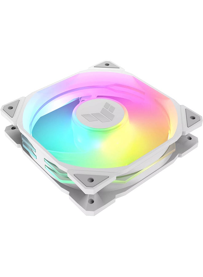 TUF Gaming TR120 ARGB Fan | 3.3mm H2O, 120mm Fans, 28mm Frame, Up to 2000 rpm Fan Speed, 77.4 CFM Airflow, Aura Sync Compatiblity, PWM Control, Single Pack White