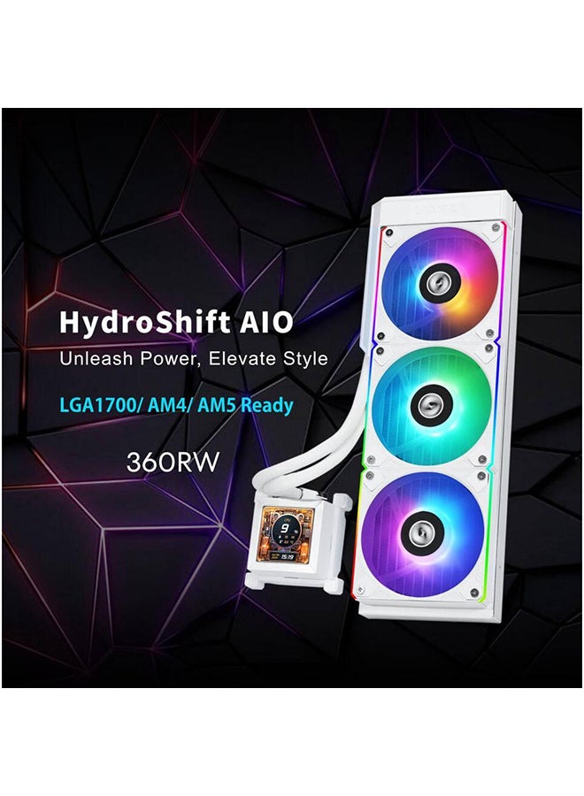 HydroShift LCD 360R AIO Liquid CPU Cooler, 360mm Radiator, 2.88