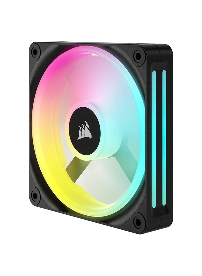 iCUE LINK QX120 RGB 120mm PWM PC Fans Starter Kit with iCUE LINK System Hub, 2400 RPM Fan Speed, 63.1 CFM Airflow, Built-In Temperature Sensor, Dedicated MCU Black