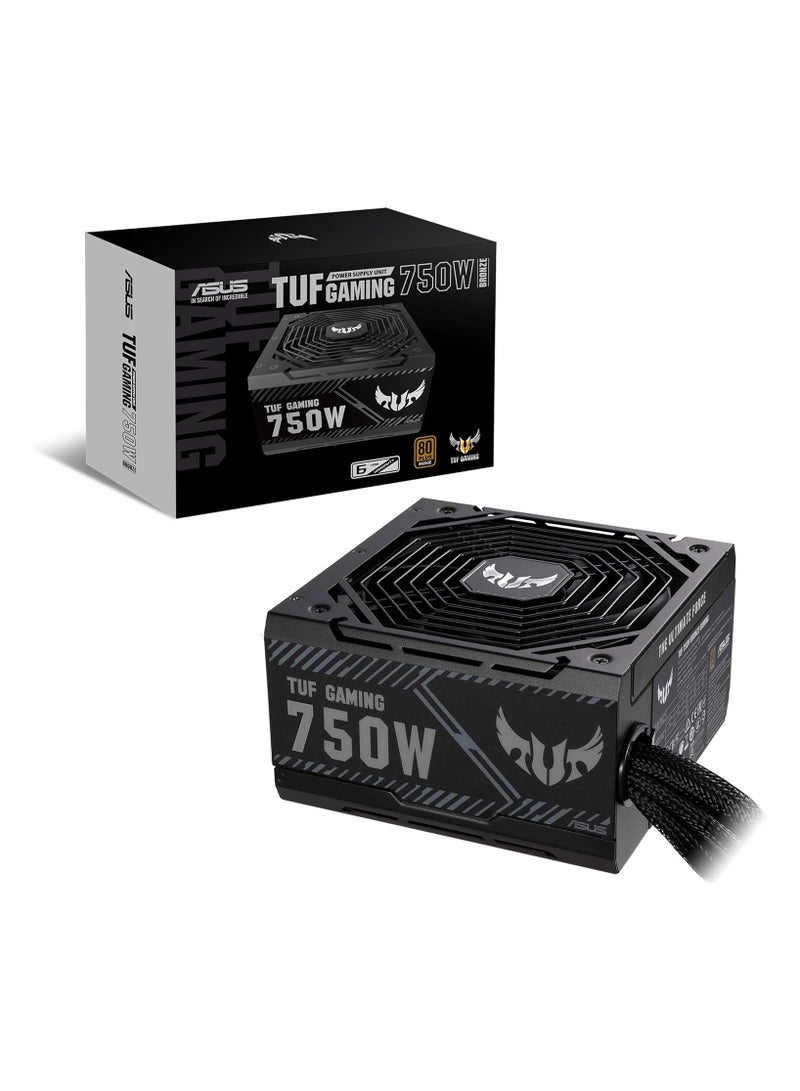 TUF Gaming 750B Bronze PSU, Power SupplyAxial tech Fan Design, Dual Ball Fan Bearings, 0dB Technology, 80 Plus Bronze Certification, 80cm 8 pin CPU Connector, 6 Year Warranty, 90YE00D0-B0NA00 Black