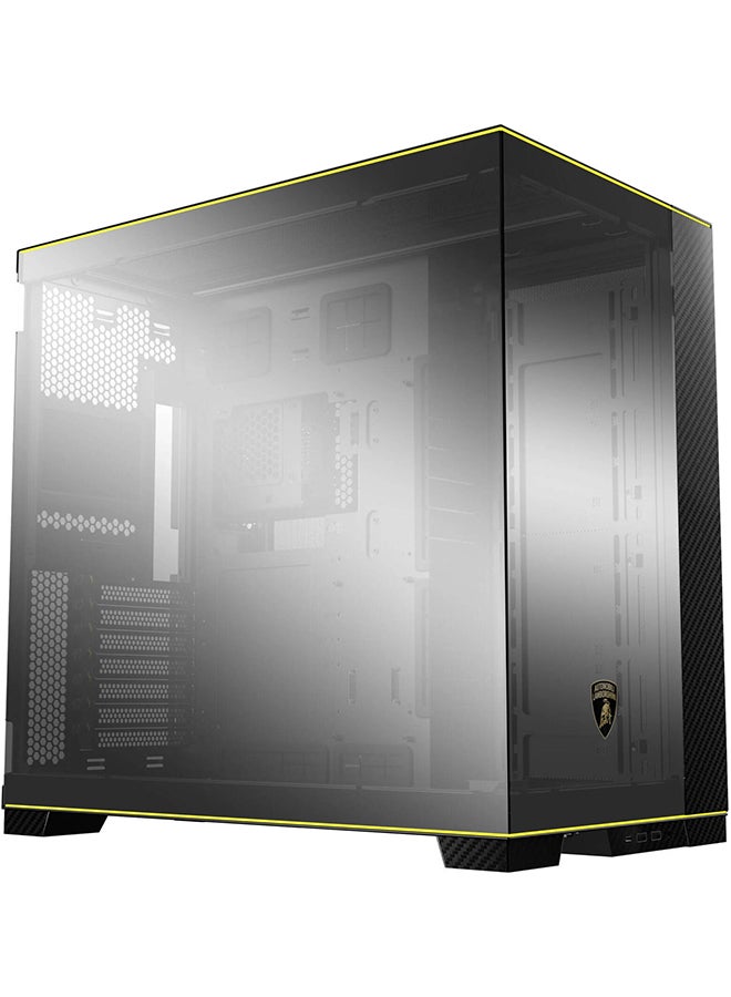 O11D EVO RGB Automobili Lamborghini Edition Tower Computer Case, Up to 420mm Radiator & 9x Fan Support, 5″ LCD Display, 4.0mm Tempered Glass, Steel & Carbon Fiber Material