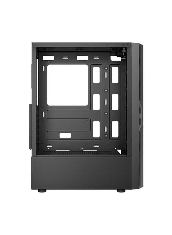 Antec AX20 ATX Mid Tower Case, Black, Tempered Glass Side Panel, Full Side View, Pre-Installed 2x 120mm RGB Fans (Front), 1x 120mm Fan (Rear), 7 Expansion Slots, 240mm Radiator Support, Cable Management System, High-Airflow Design, Supports GPU up to 330mm, PSU Shroud, Easy-Access I/O Ports, Black | AX20