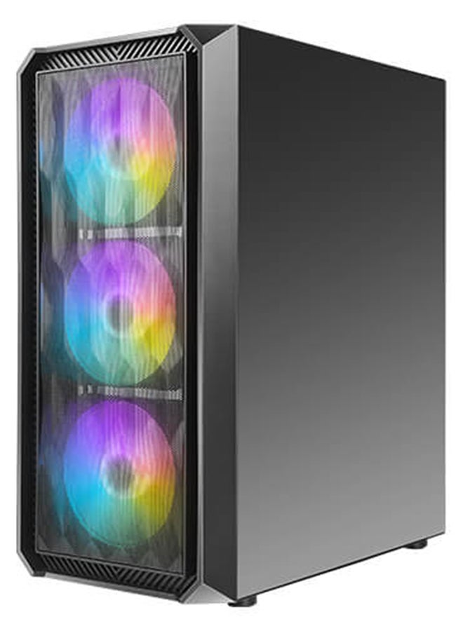 Antec NX292 Mid Tower ARGB Gaming Case, Tempered Glass Side Panel, 3x 120mm ARGB Fans, ARGB Fan Hub, Up to 360mm Radiator Support, Optimized Airflow, Tool-Free Design, Cable Management, GPU Support Bracket, Front I/O with USB 3.0, ARGB Lighting Effects, Black | NX292 ARGB