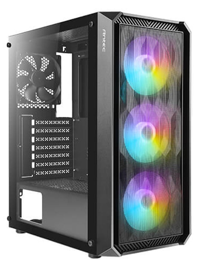 Antec NX292 Mid Tower ARGB Gaming Case, Tempered Glass Side Panel, 3x 120mm ARGB Fans, ARGB Fan Hub, Up to 360mm Radiator Support, Optimized Airflow, Tool-Free Design, Cable Management, GPU Support Bracket, Front I/O with USB 3.0, ARGB Lighting Effects, Black | NX292 ARGB