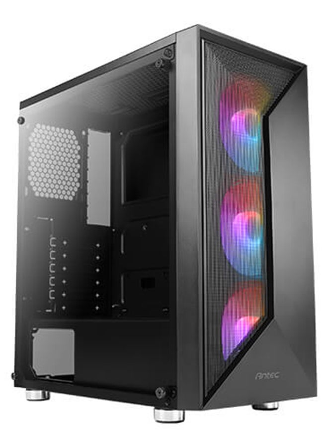 Antec NX320 ARGB Mid Tower ATX Case – Mesh Front Panel for Enhanced Airflow, Tempered Glass Side Panel, Supports Up to 6 Fans (120mm/140mm), Radiator Support (360mm Front, 240mm Top, 120mm Rear), GPU Clearance up to 380mm, Flexible Storage Options (2 x 3.5” HDD, 2 x 2.5” SSD), Tool-less Design, Superior Cable Management, Front I/O USB 3.0/2.0, HD Audio, Easy Access Dust Filters, Black | NX320 ARGB