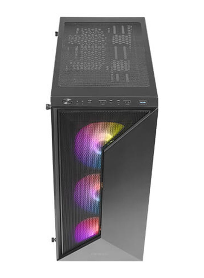 Antec NX320 ARGB Mid Tower ATX Case – Mesh Front Panel for Enhanced Airflow, Tempered Glass Side Panel, Supports Up to 6 Fans (120mm/140mm), Radiator Support (360mm Front, 240mm Top, 120mm Rear), GPU Clearance up to 380mm, Flexible Storage Options (2 x 3.5” HDD, 2 x 2.5” SSD), Tool-less Design, Superior Cable Management, Front I/O USB 3.0/2.0, HD Audio, Easy Access Dust Filters, Black | NX320 ARGB