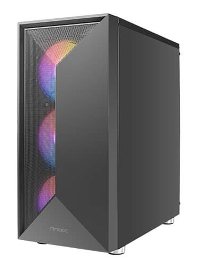 Antec NX320 ARGB Mid Tower ATX Case – Mesh Front Panel for Enhanced Airflow, Tempered Glass Side Panel, Supports Up to 6 Fans (120mm/140mm), Radiator Support (360mm Front, 240mm Top, 120mm Rear), GPU Clearance up to 380mm, Flexible Storage Options (2 x 3.5” HDD, 2 x 2.5” SSD), Tool-less Design, Superior Cable Management, Front I/O USB 3.0/2.0, HD Audio, Easy Access Dust Filters, Black | NX320 ARGB