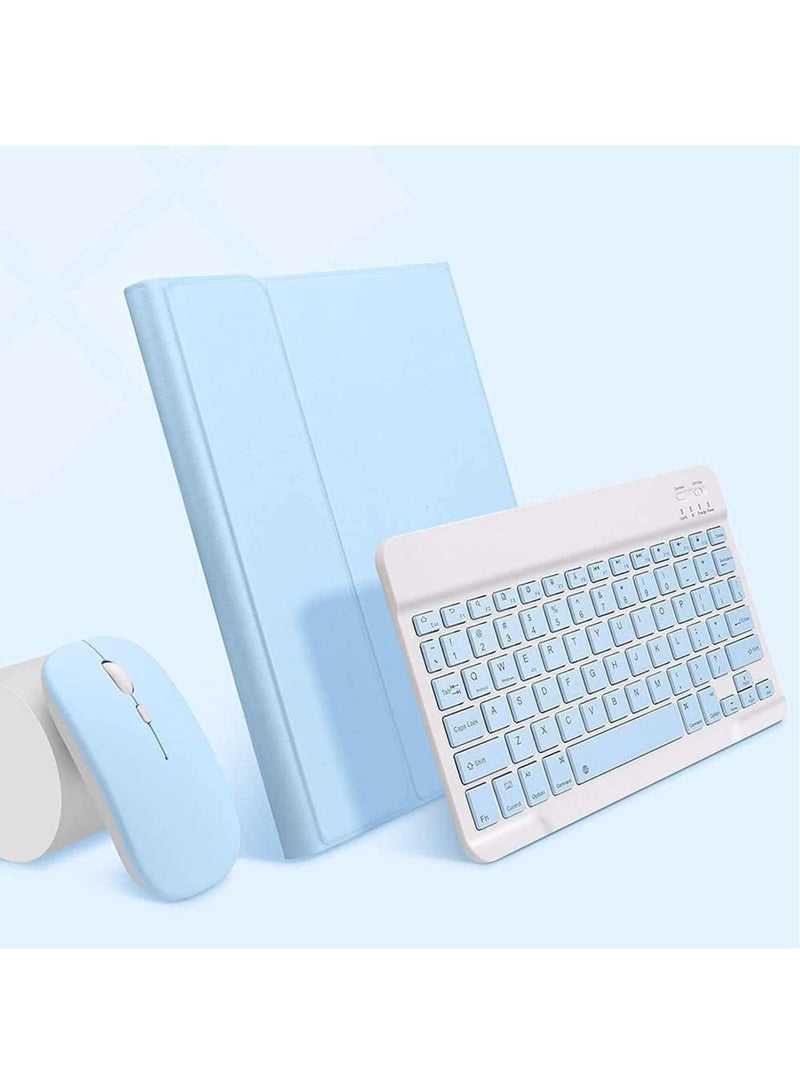 Arabic and English Keyboard Case for iPad 10th Generation(2022,10.9 Inch)/ iPad 11th Generation(2025,11 inch), Detachable Wireless Keyboard Pencil Holder Slim Leather Smart Cover with Mouse