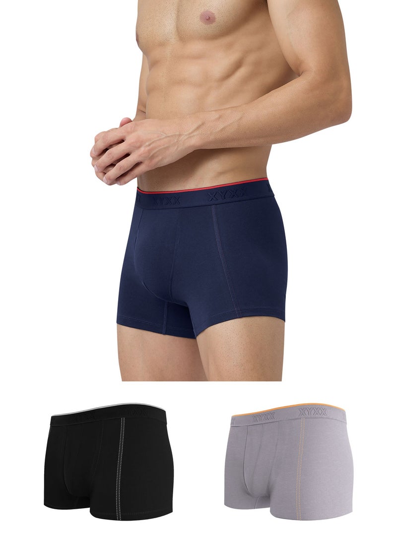 Crux IntelliFresh Cotton Solid Men Trunk Pack of 3