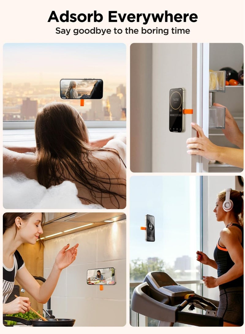 Silicone Suction Phone Case Grip Stand Holder, Hands-Free Cell Phone Accessory Holder, Magnetic Suction Cup Phone Stand, Suitable for iPhone 15 Pro Max, Selfies and Tiktok Videos