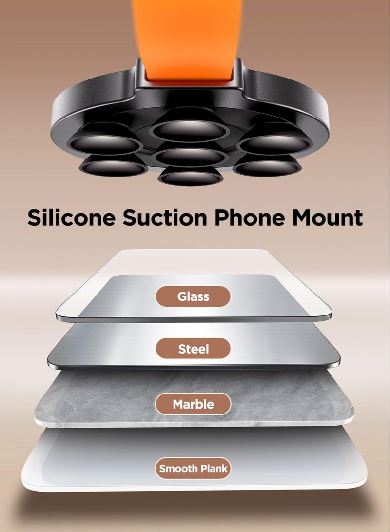 Silicone Suction Phone Case Grip Stand Holder, Hands-Free Cell Phone Accessory Holder, Magnetic Suction Cup Phone Stand, Suitable for iPhone 15 Pro Max, Selfies and Tiktok Videos