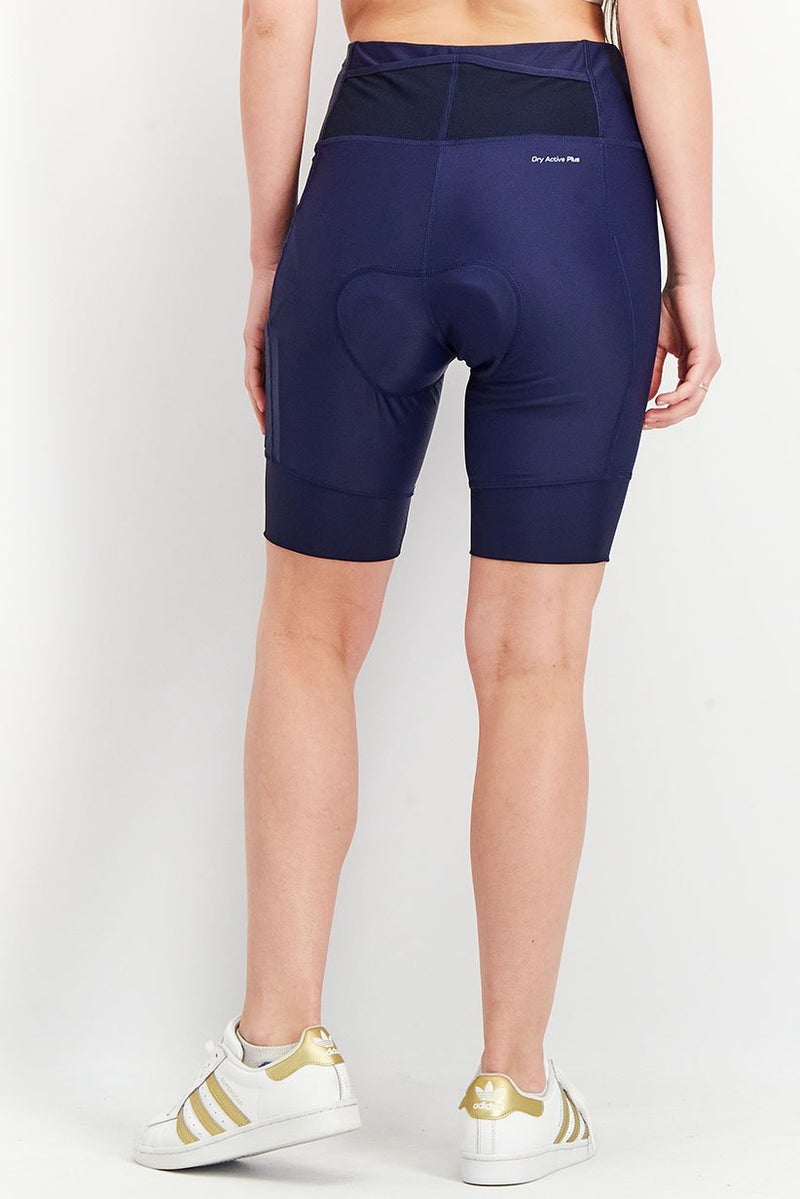 Women Sportswear Fit Pull On Solid Cycling Shorts, Navy