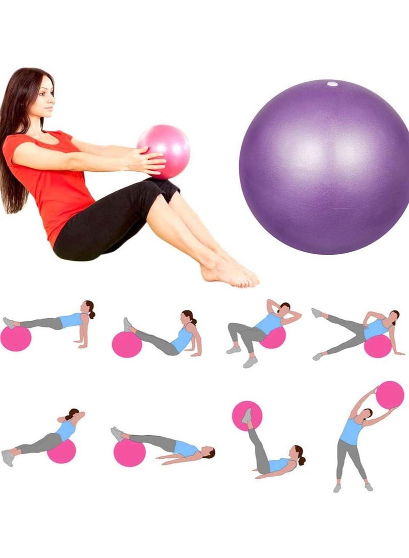 2 pcs Soft Pilates Balls 25CM Exercise Balance Ball Gym Fitness Perfect for Yoga Core Training and Physical Therapy Pink  Purple