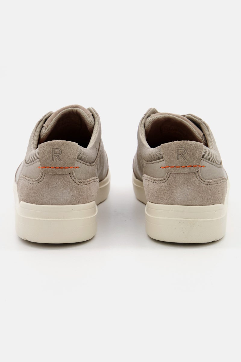 Men Wide Tm Court Blucher Leather Casual Shoes, Light Grey