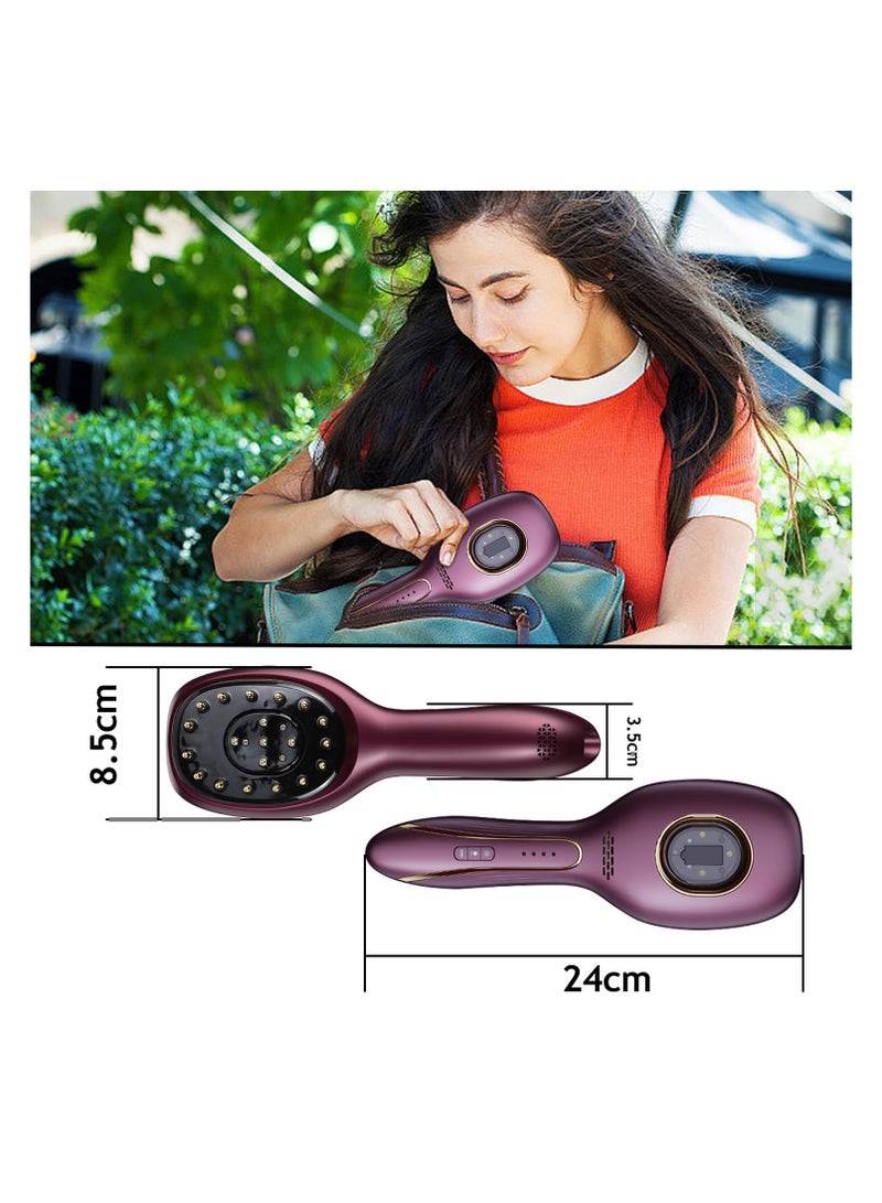 Electric Scalp Massage Comb with Independent Tank Design, Lightweight and Multi-Functional Hair Brush for Daily Grooming, Promotes Hair Growth and Treats Thinning Hair.
