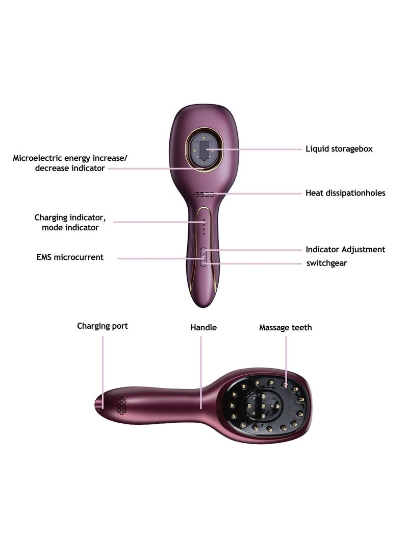 Electric Scalp Massage Comb with Independent Tank Design, Lightweight and Multi-Functional Hair Brush for Daily Grooming, Promotes Hair Growth and Treats Thinning Hair.