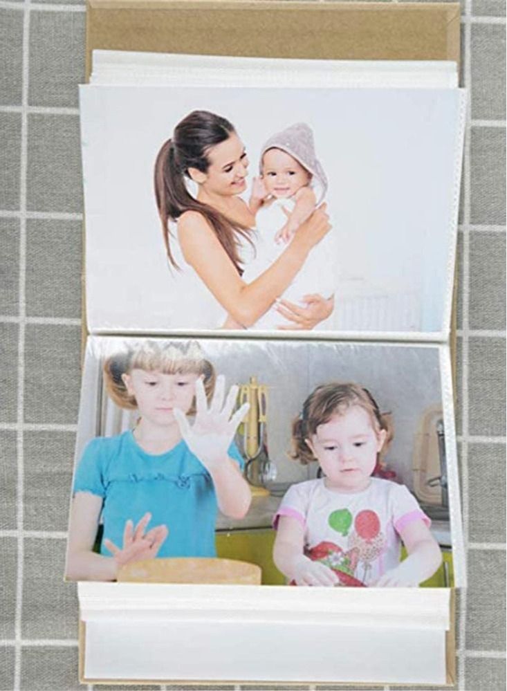 Photo Album, Baby Photo Album, 100 Inserts Album Wholesale Photo Studio Kraft Paper Photo Album, Child Growth Souvenir Album, Suitable for Boys and Girls, 4 x 6 Inches, 1 Pcs