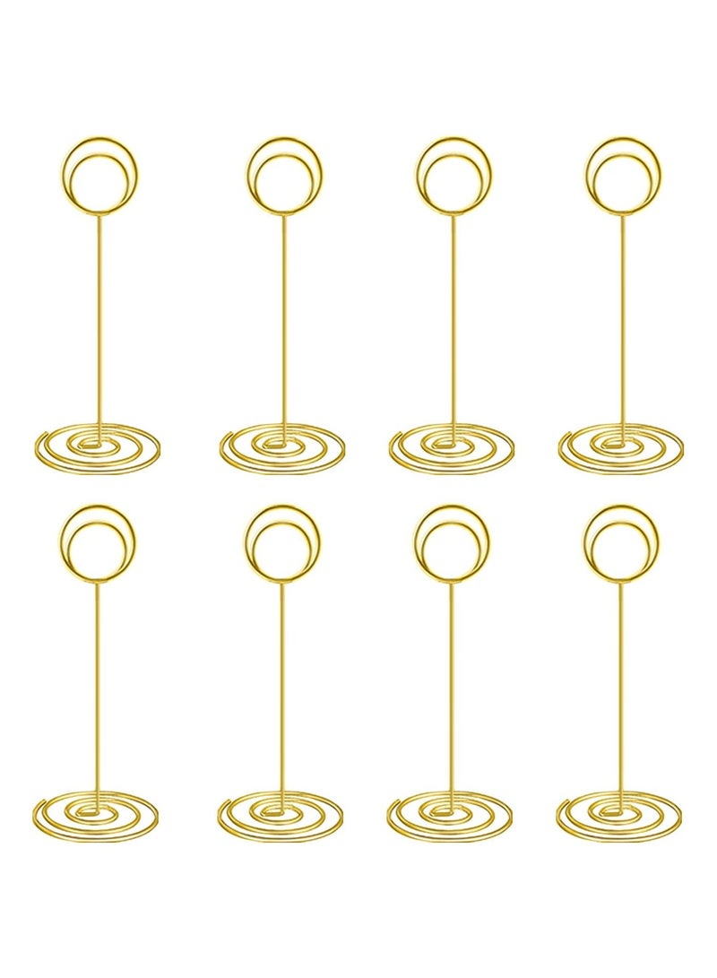 8 Pcs Place Card Holder Memo Clip Photo Table Number Gold Holder, Stand, Paper Menu Stand
