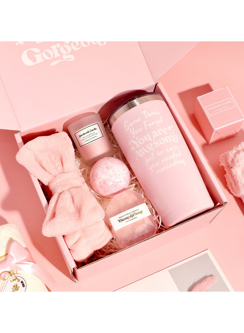 Gift Basket for Women - Birthday Gift Box Get Well Soon Gift Set Contains 11 Inspirational Gifts Relaxing Spa Treatment Package for Women Bestie Friendship Female Friend Gift