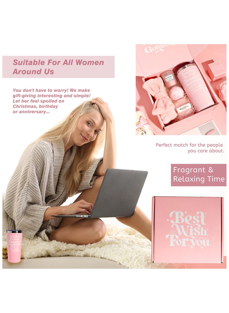 Gift Basket for Women - Birthday Gift Box Get Well Soon Gift Set Contains 11 Inspirational Gifts Relaxing Spa Treatment Package for Women Bestie Friendship Female Friend Gift