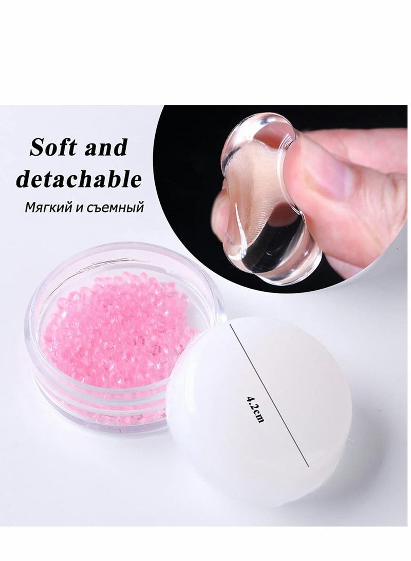 Nail Art Stamper, French Nails Jelly Cream Silicone Stamping Polish Transfer Pink Soft Sticky Stamper for Arts DIY Decoration Accessories