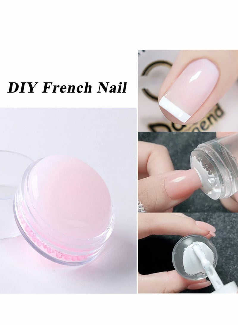 Nail Art Stamper, French Nails Jelly Cream Silicone Stamping Polish Transfer Pink Soft Sticky Stamper for Arts DIY Decoration Accessories