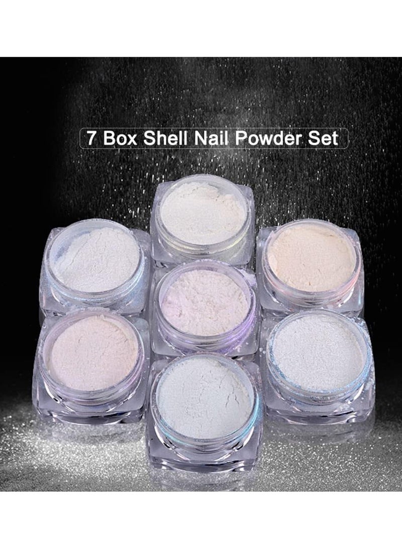 Pearl Chrome Powder Nail Powder Nail Decoration 7 cans