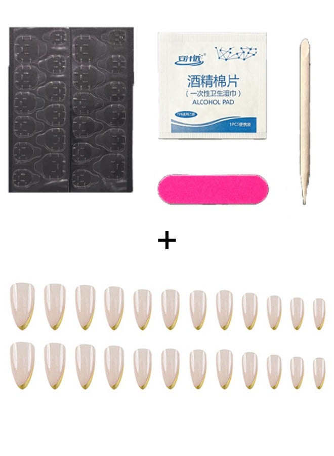 Gold Fake nails, wearable nails, foreign trade wearable nail stickers, European and American nail plates, finished products
