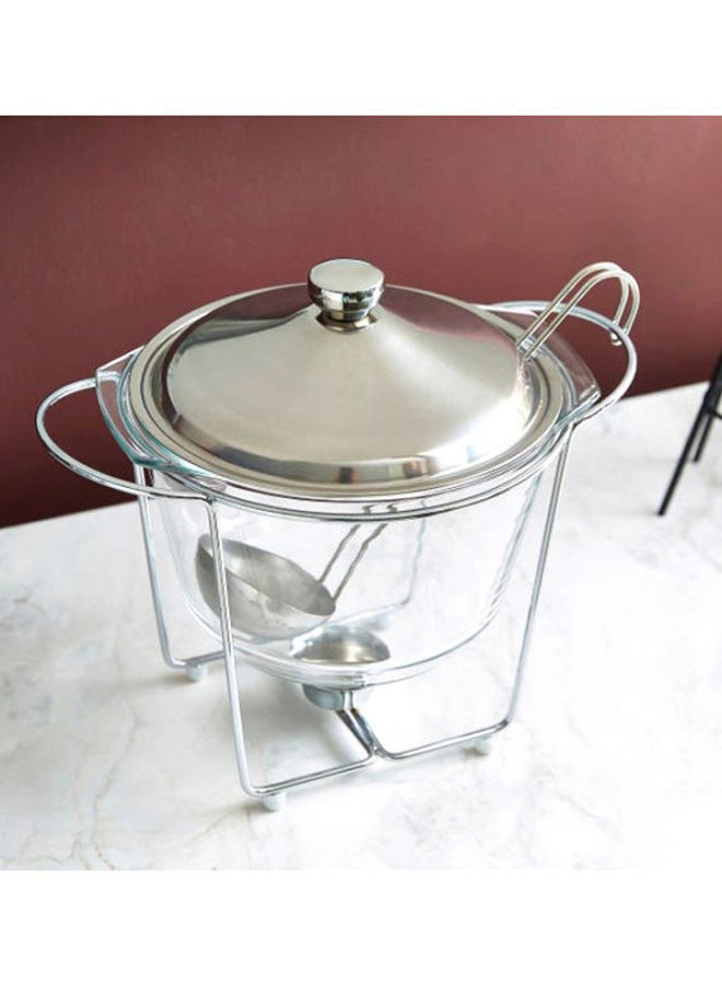 Wellshine Soup Warmer With Ladle Silver/Clear 4Liters