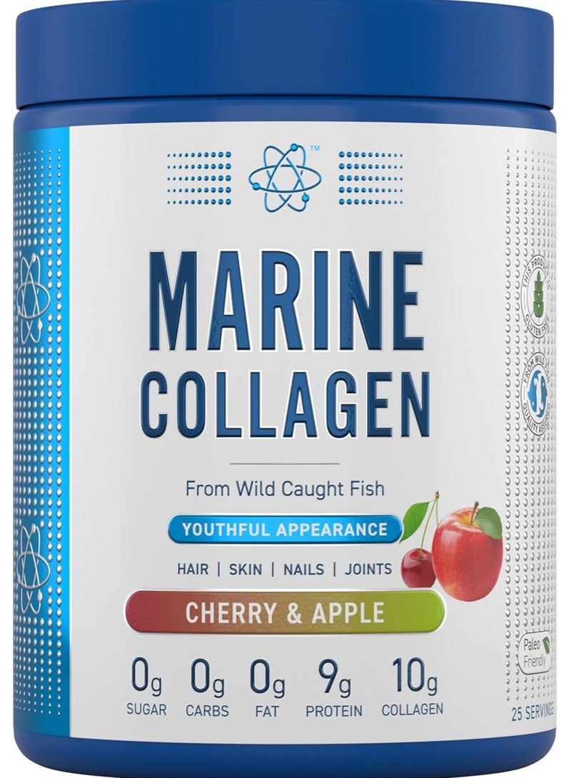 Marine Collagen Powder Hydrolysed Collagen Protein Healthy Skin Hair Nails Cherry & Apple 300g