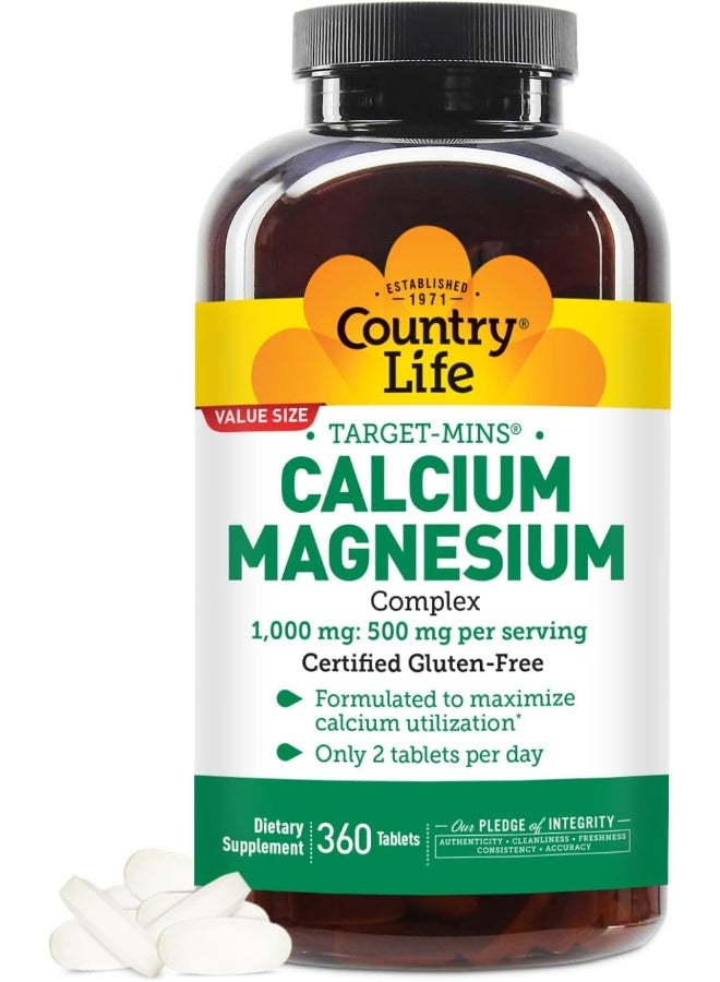 Target Mins Calcium-Magnesium Complex 1000 Mg/500 Mg Per 2 Tablets 360-Count