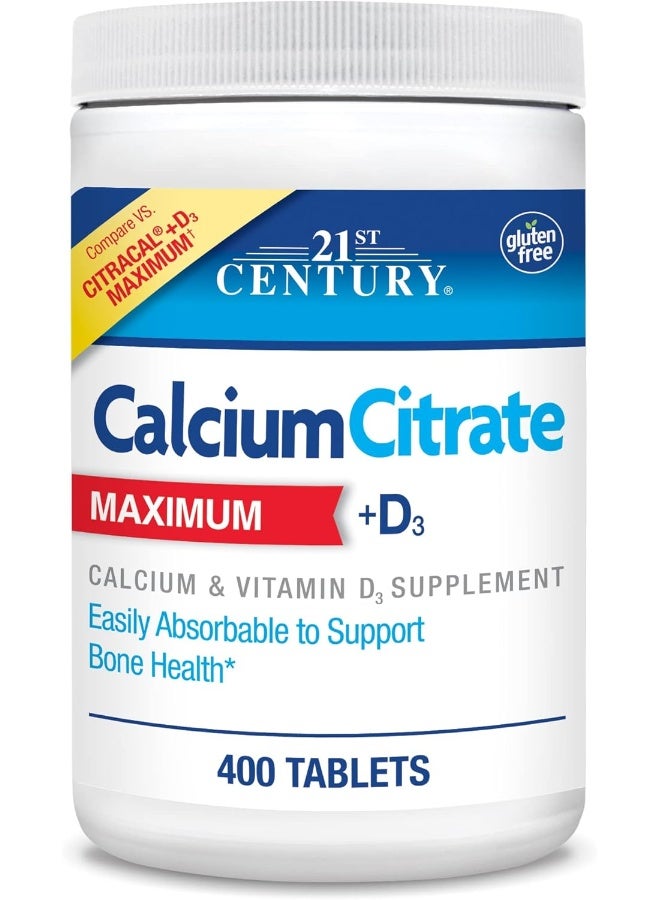 Vitamins Calcium Citrate Plus D3 Maximum Tablets 400 Count