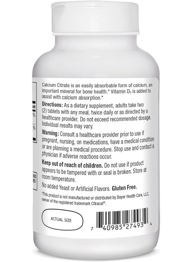 Calcium Citrate Maximum + D3 Highly Absorbable To Support Bone Health 120 Tablets