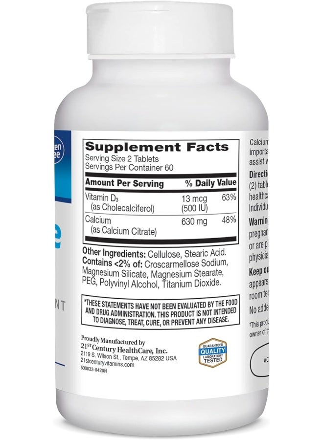 Calcium Citrate Maximum + D3 Highly Absorbable To Support Bone Health 120 Tablets