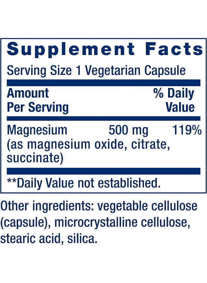 Magnesium Caps 500 Mg With Magnesium Oxide Citrate & Succinate