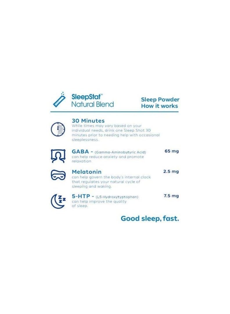 Dream Water Sleep Aid Powder; Melatonin 5mg, GABA, 5-HTP; Natural Flavors; Helps You to Fall Asleep, Fast, and Wake Refreshed; Snoozeberry, 10-Count