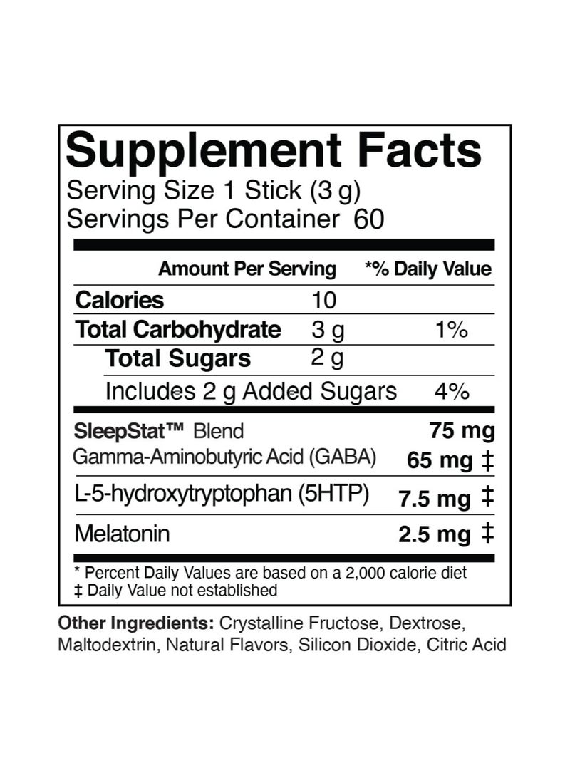 Dream Water Sleep Aid Powder; Melatonin 5mg, GABA, 5-HTP; Natural Flavors; Helps You to Fall Asleep, Fast, and Wake Refreshed; Snoozeberry, 10-Count