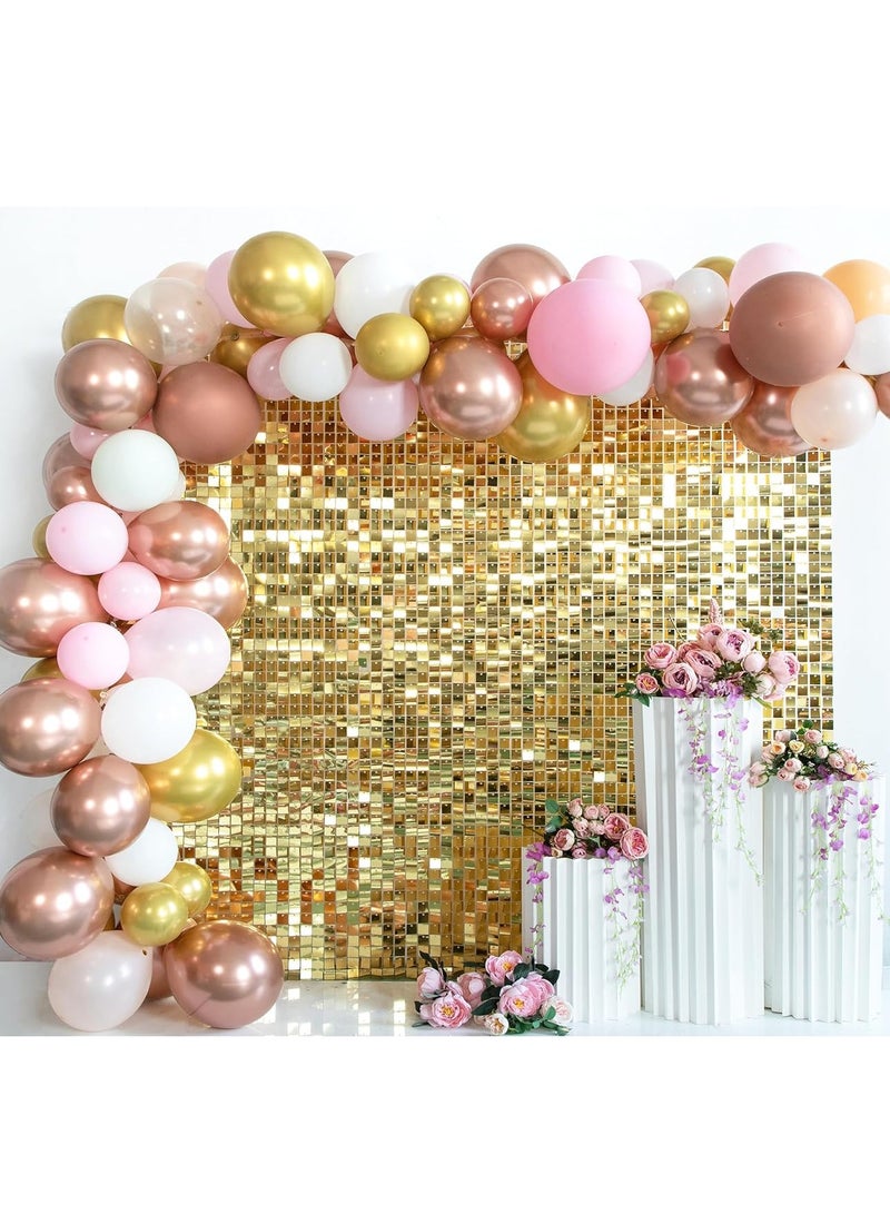 Rainbow Blue Shimmer Wall Backdrop 24PCS Rainbow Blue Sequins Backdrop Decoration Panels, Photo Backdrops for Baby Shower Mermaid Unicorn Birthday Anniversary Wedding Decoration