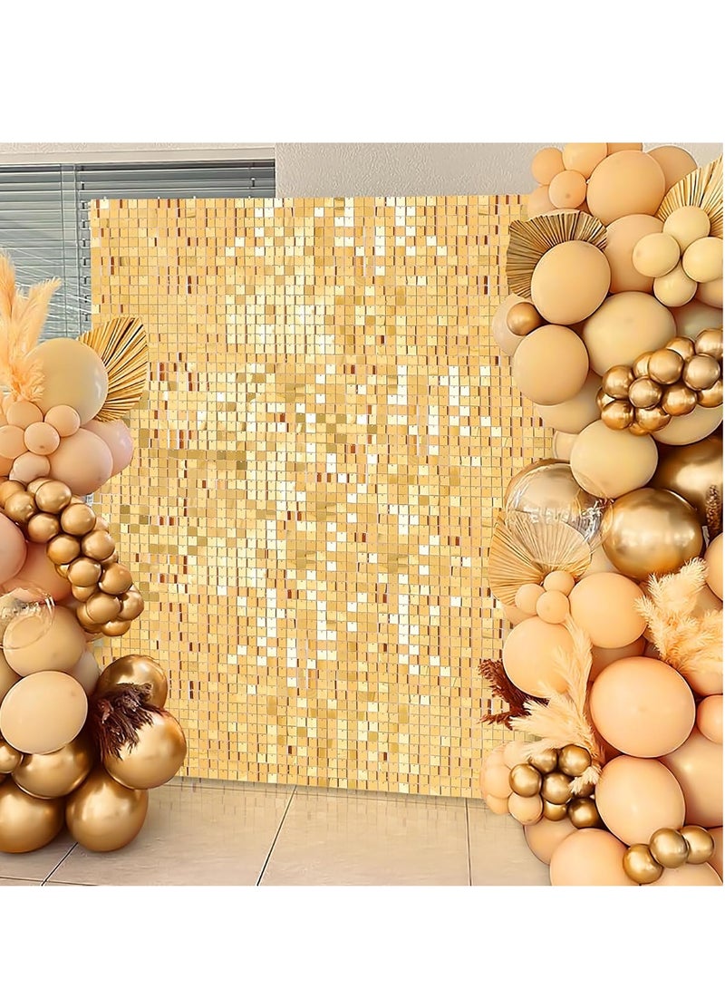 Rainbow Blue Shimmer Wall Backdrop 24PCS Rainbow Blue Sequins Backdrop Decoration Panels, Photo Backdrops for Baby Shower Mermaid Unicorn Birthday Anniversary Wedding Decoration