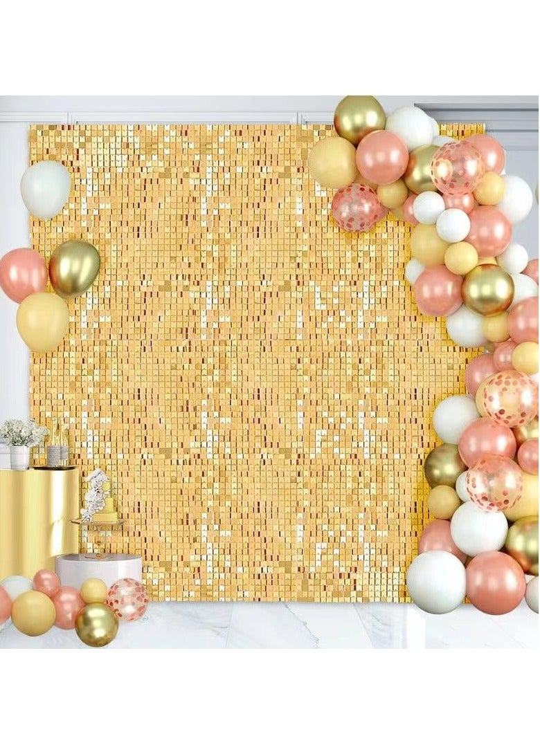 Rainbow Blue Shimmer Wall Backdrop 24PCS Rainbow Blue Sequins Backdrop Decoration Panels, Photo Backdrops for Baby Shower Mermaid Unicorn Birthday Anniversary Wedding Decoration