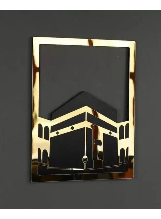 Islamic Wall Art Elegant Gold Set of Masjid Al Haram Masjid  Al Aqsa  Masjid An Nabawi Three Most Sacred Places Meaningful Muslim Gift with Shiny Mirror Effect