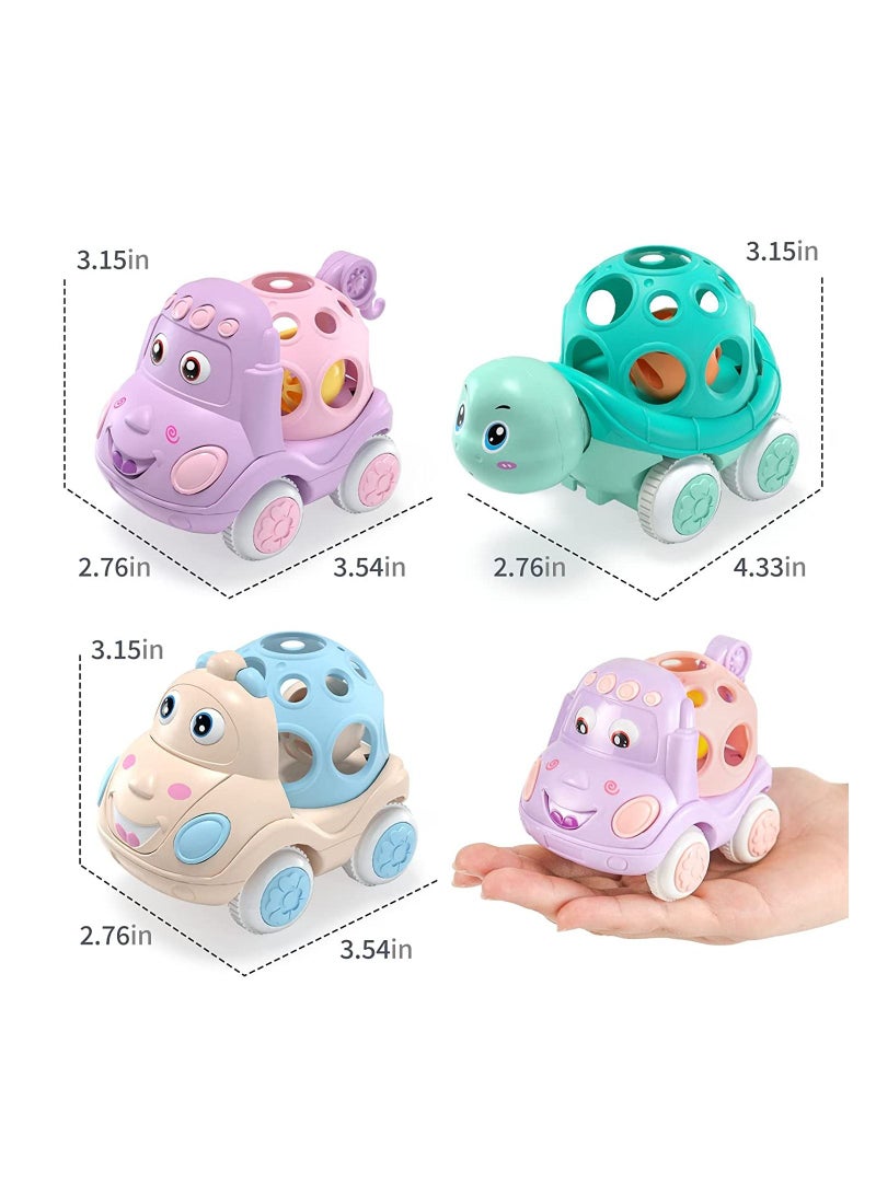 Baby Car Toys Toddler Rattle Roll Toy Vehicles for Infant Push and Go Toy Trucks Preschool Learning Gift Idea for Boys Girls