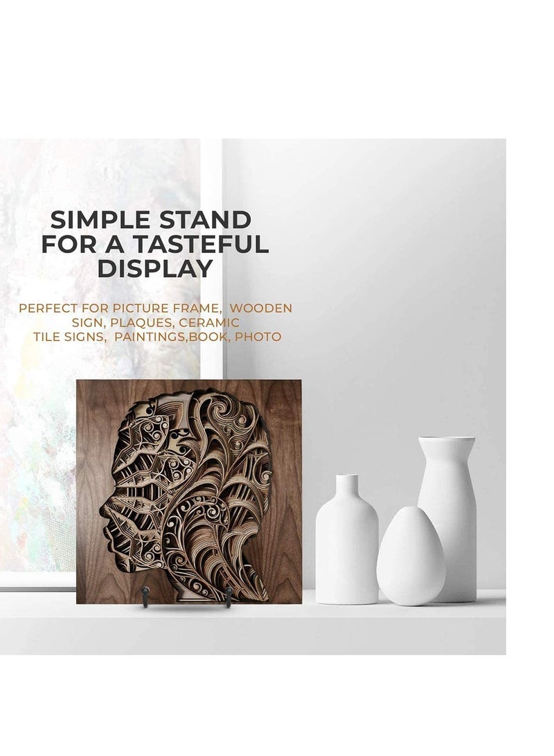 2 Pack Plate Stands for Display 6 Inch Plate Holder Display Stand Metal Frame Holder Stand