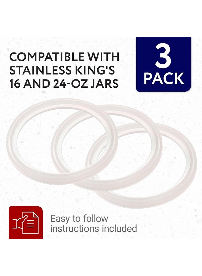 3-Pack of Thermos Food Jar 16 and 24 Ounce -Compatible Gaskets/O-Rings/Seals by Impresa Products