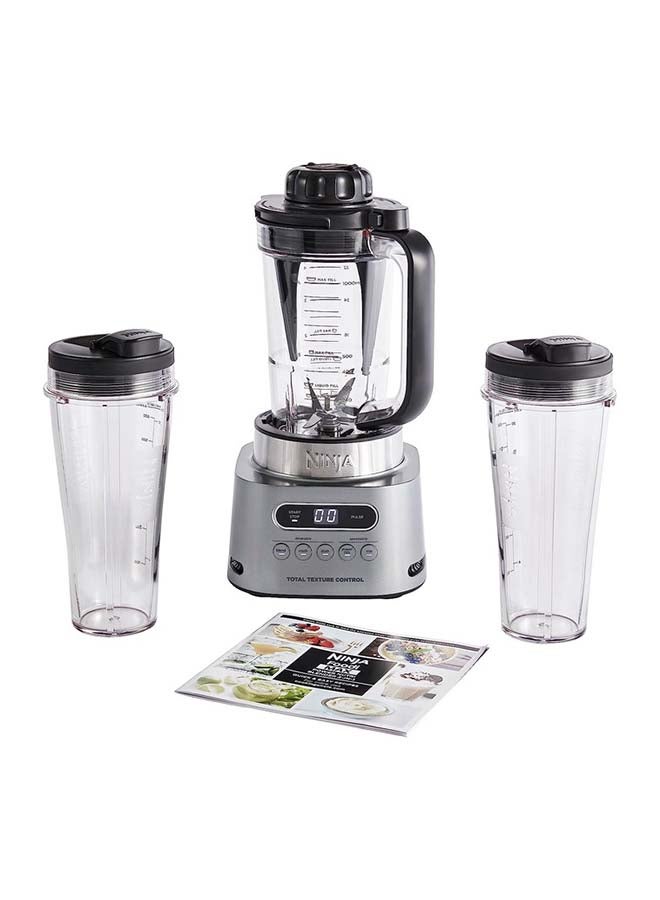 Foodi MAX Power Nutri Blender 2-In-1, Blend Smoothie Bowls, Thick Spreads & Frozen DrInks, Automatic Programs, SmartTorque, 1L Jug With Power Paddle, 2x 700ml Cups 1 L 1100 W CB150ME Silver